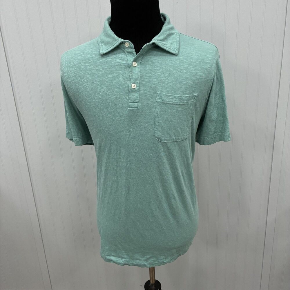 Goodfellow & Co Mens XL Green Slub Cotton Short Sleeve Pocket Polo Shirt